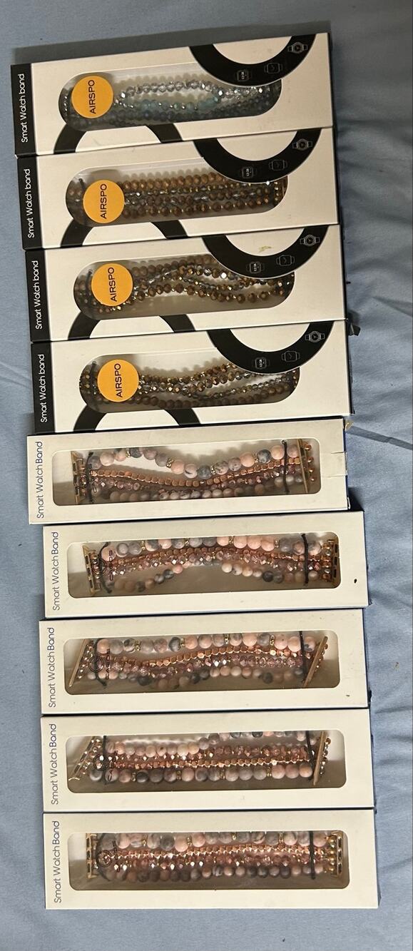 Lot of 9 Luxury Beaded Smart Watch Bands Apple Watch CAGOS Stone AIRSPO Crystal